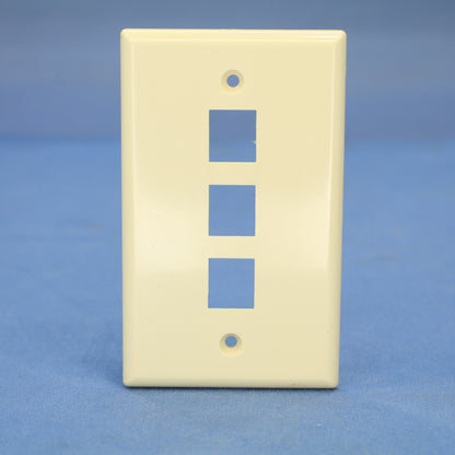 Cooper 5530-5EA Almond 1-Gang Modular 3-Port Nylon Cover Wallplate Flush Mount