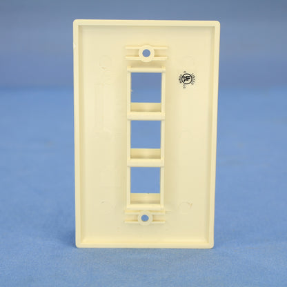 Cooper 5530-5EA Almond 1-Gang Modular 3-Port Nylon Cover Wallplate Flush Mount