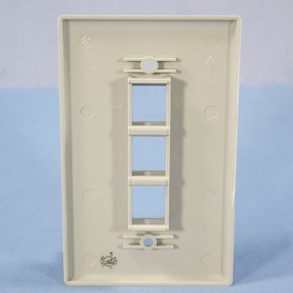Cooper 5530GY-MSP Gray 1-Gang 3-Port Nylon Wallplate Mid-Size Flush Mount Cover