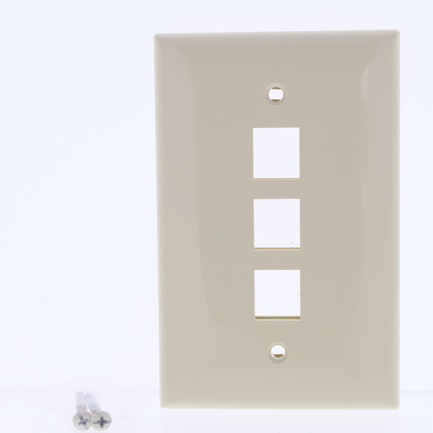 Cooper 5530V-MSP Ivory 1-Gang 3-Port Nylon Wallplate Mid-Size Flush Mount Cover