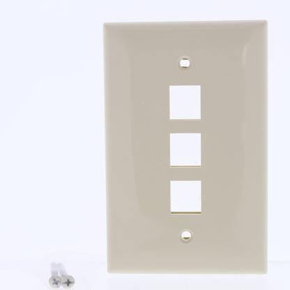 Cooper 5530V-MSP Ivory 1-Gang 3-Port Nylon Wallplate Mid-Size Flush Mount Cover