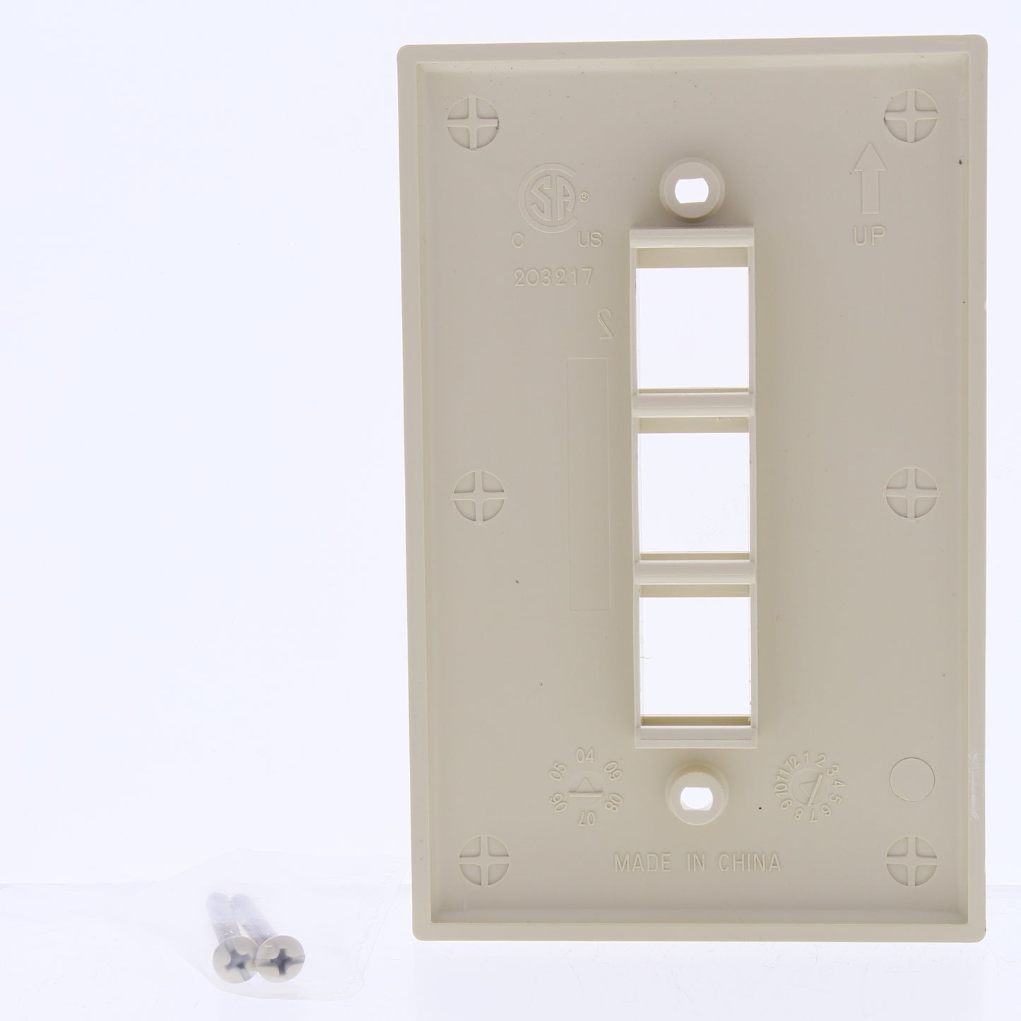 Cooper 5530V-MSP Ivory 1-Gang 3-Port Nylon Wallplate Mid-Size Flush Mount Cover