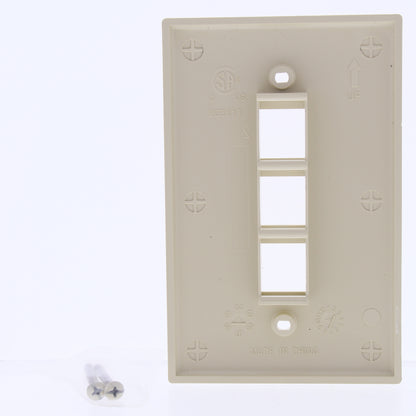 Cooper 5530V-MSP Ivory 1-Gang 3-Port Nylon Wallplate Mid-Size Flush Mount Cover