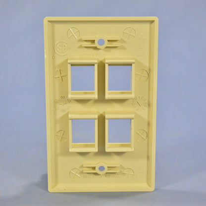 Cooper 5540-5EV Ivory 1-Gang Flush Modular 4-Port Thermoplastic Nylon Wallplate
