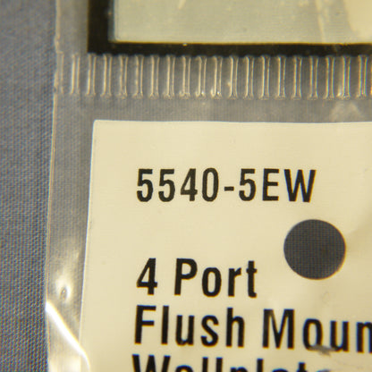 Cooper 5540-5EW White 1-Gang Modular 4-Port Nylon Wallplate Cover Flush Mount