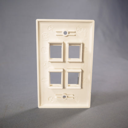 Cooper 5540-5EW White 1-Gang Modular 4-Port Nylon Wallplate Cover Flush Mount