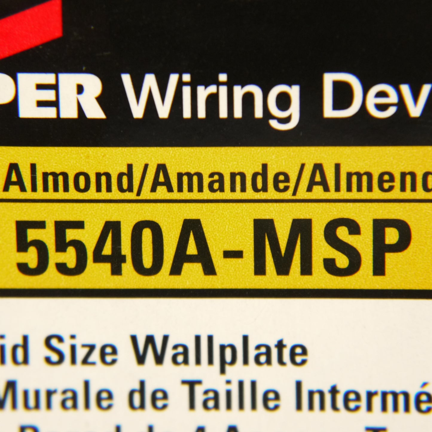Cooper 5540A-MSP Almond 1-Gang Modular Midsize 4-Port Nylon Wallplate Cover 25pc