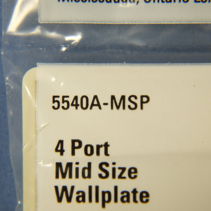 Cooper 5540A-MSP Almond 1-Gang Mid-Size Flush Style 4-Port Nylon Wallplate
