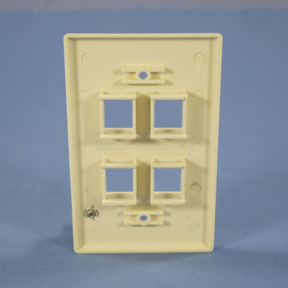 Cooper 5540A-MSP Almond 1-Gang Mid-Size Flush Style 4-Port Nylon Wallplate