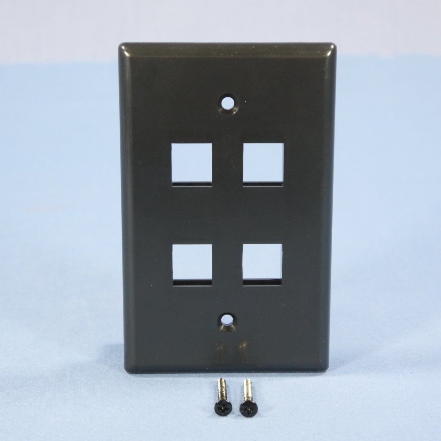 Cooper 5540BK-MSP Black 1-Gang Mid-Size Flush 110 Style 4-Port Nylon Wallplate
