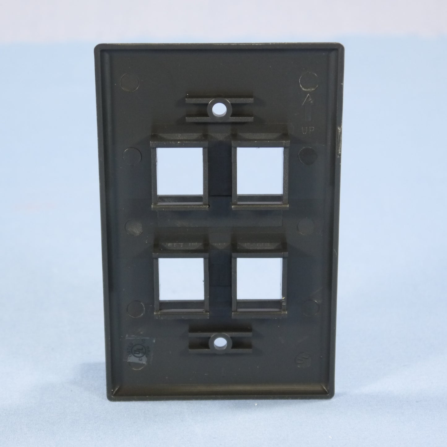 Cooper 5540BK-MSP Black 1-Gang Mid-Size Flush 110 Style 4-Port Nylon Wallplate
