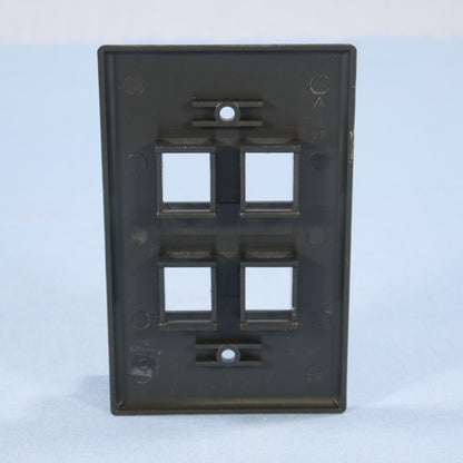 Cooper 5540BK-MSP Black 1-Gang Mid-Size Flush 110 Style 4-Port Nylon Wallplate