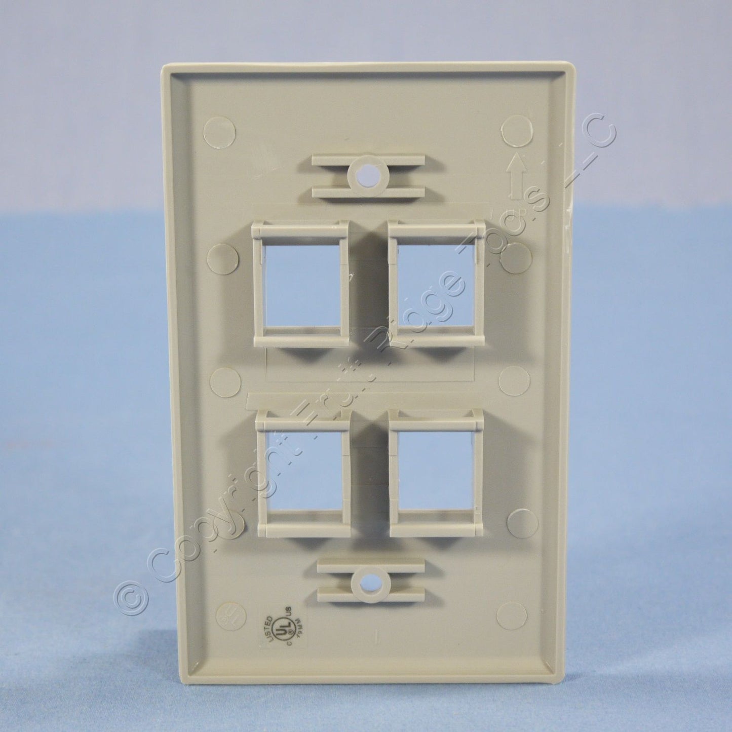 Cooper 5540GY-MSP Gray 1-Gang 4-Port Modular Nylon Wallplate Mid-Size Cover 10pc
