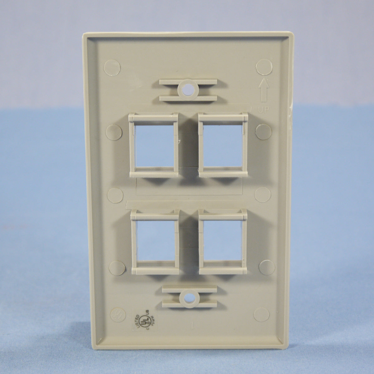 Cooper 540GY-MSP Gray Modular Mid-Size 4-Port Data Cover Wallplate Flush Mount