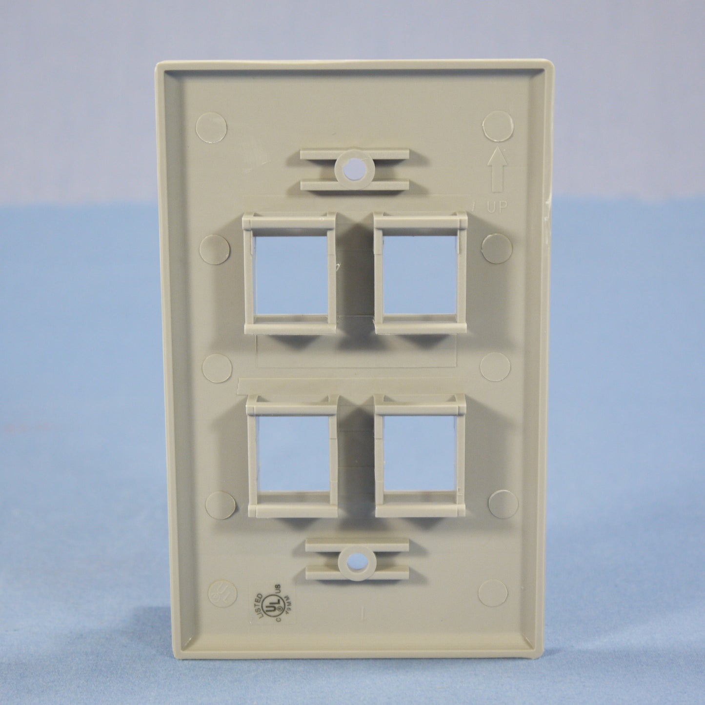 Cooper 540GY-MSP Gray Modular Mid-Size 4-Port Data Cover Wallplate Flush Mount