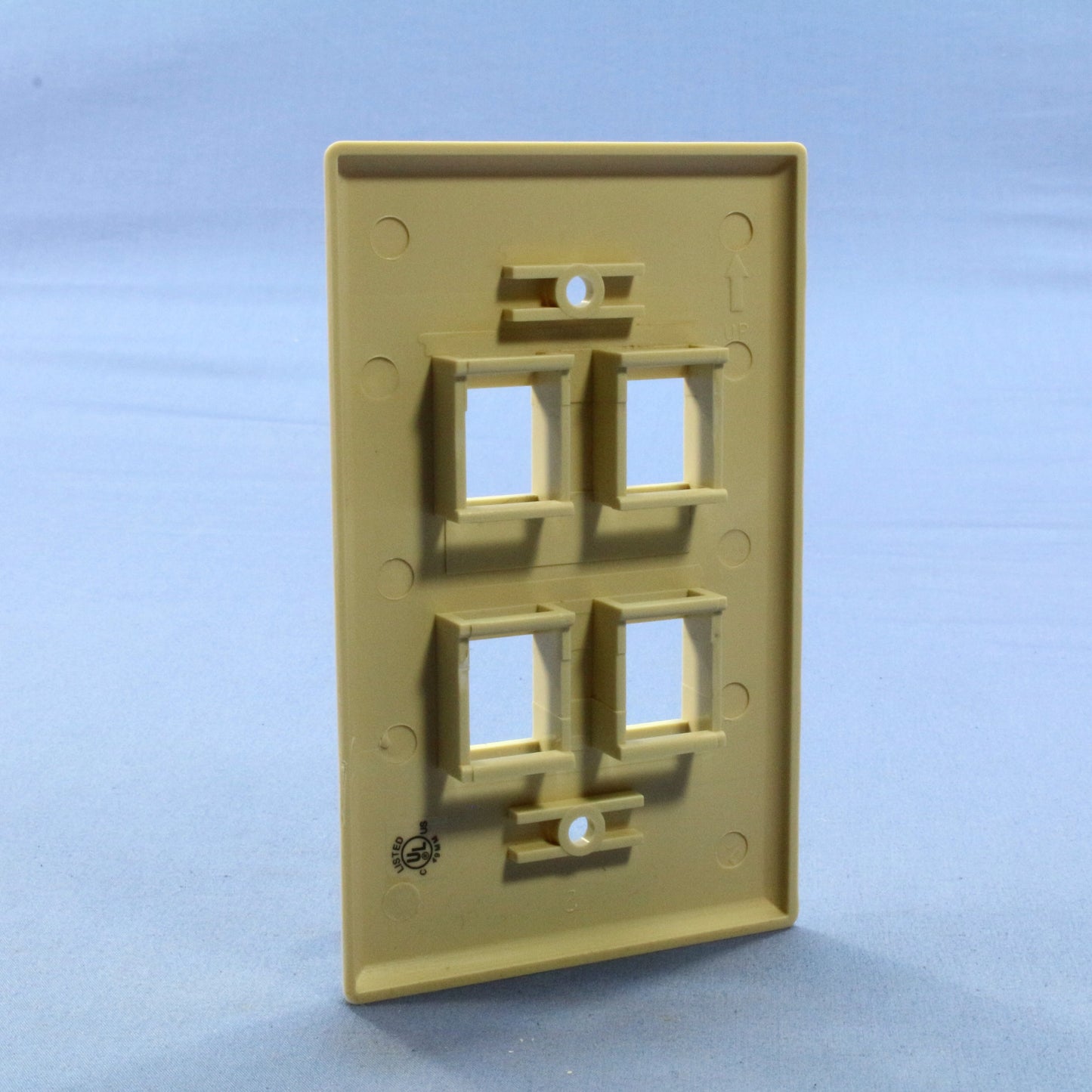 Cooper 5540V-MSP Ivory 1-Gang 4-Port Nylon Wallplate Mid-Size Flush Mount Cover