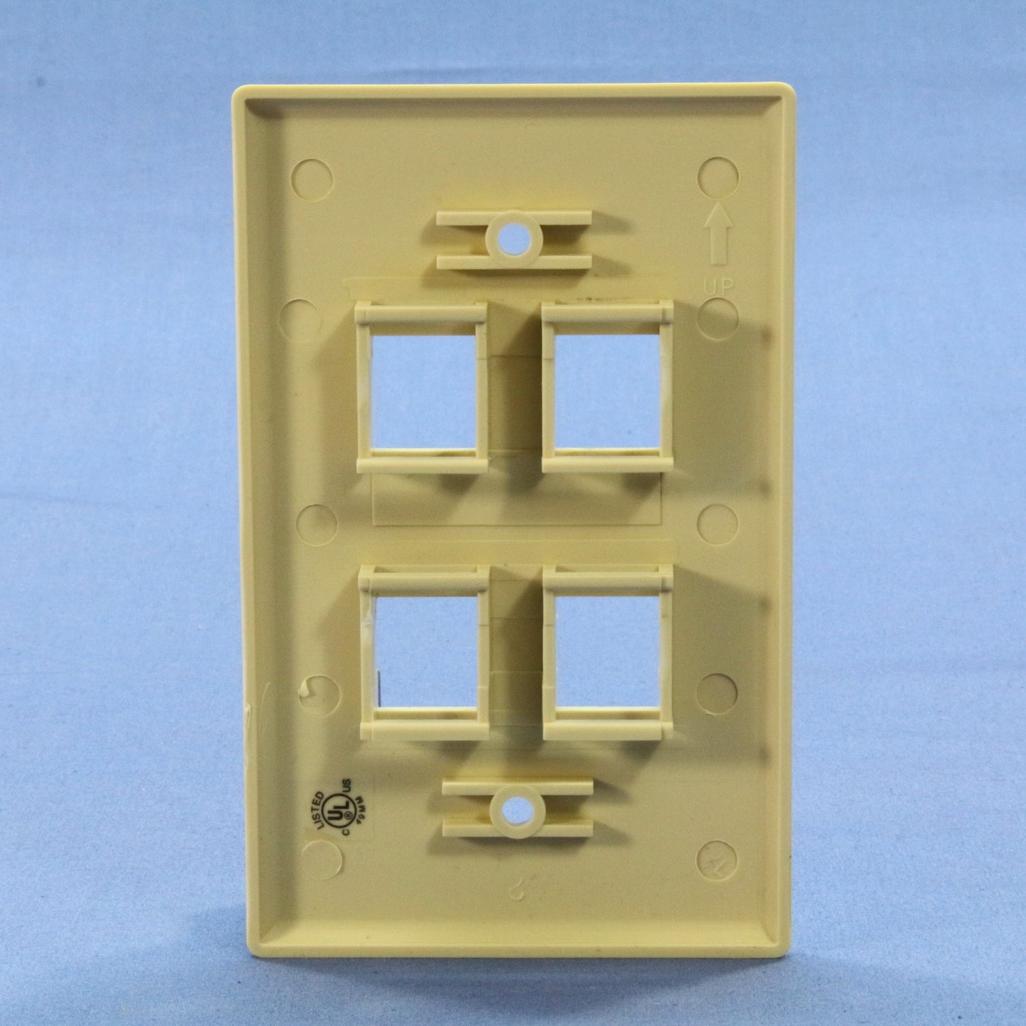 Cooper 5540V-MSP Ivory 1-Gang 4-Port Nylon Wallplate Mid-Size Flush Mount Cover