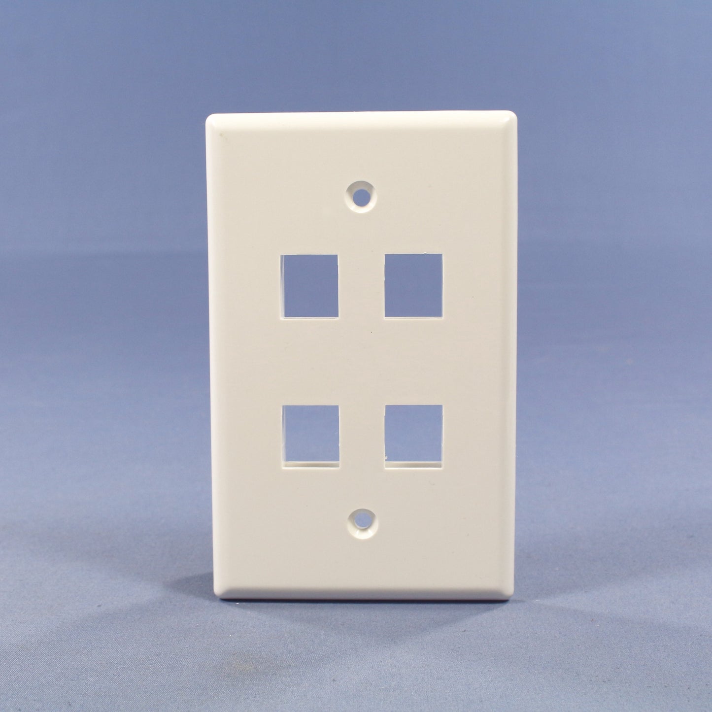Cooper 5540W-MSP White 1-Gang 4-Port Nylon Wallplate Mid-Size Flush Mount Cover