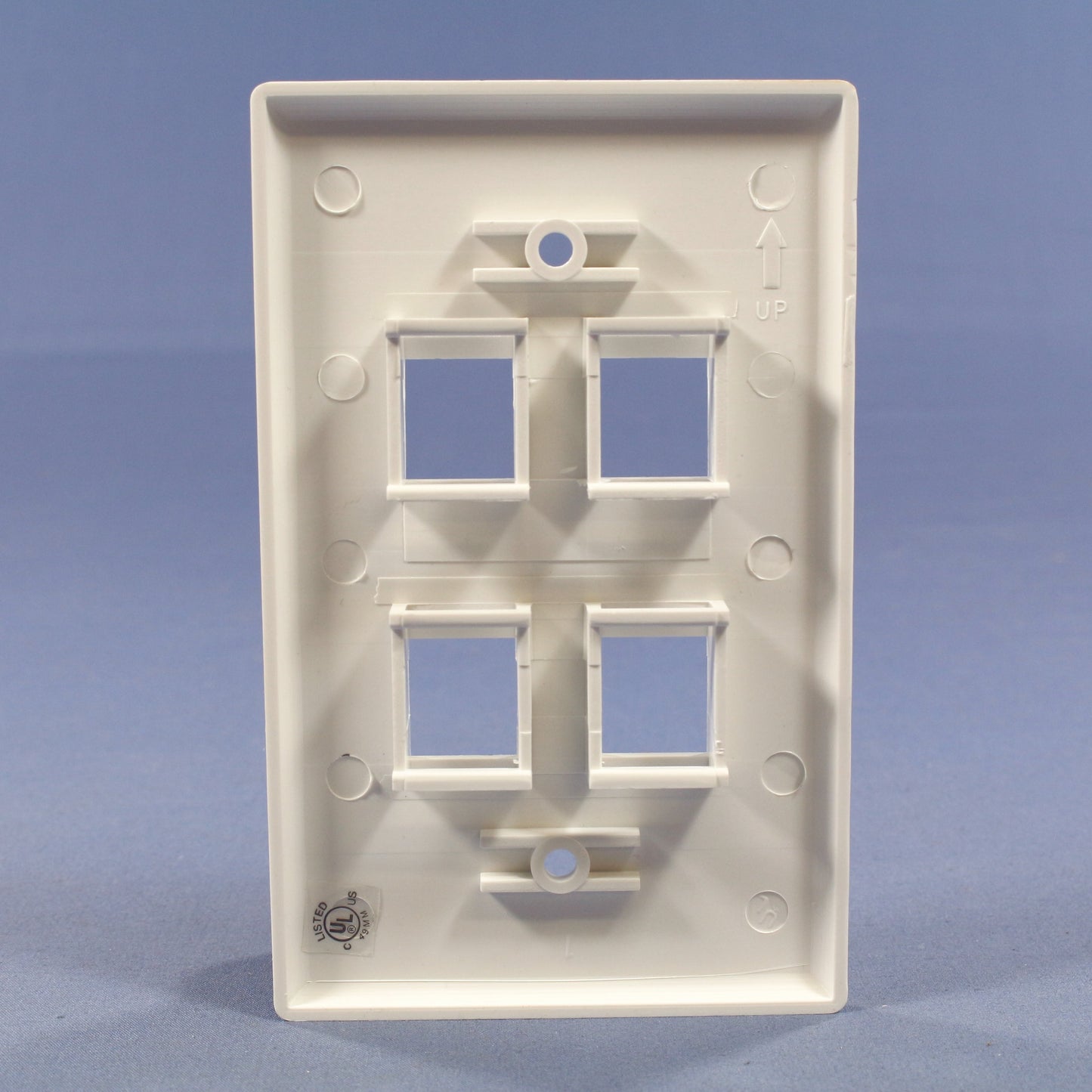 Cooper 5540W-MSP White 1-Gang 4-Port Nylon Wallplate Mid-Size Flush Mount Cover