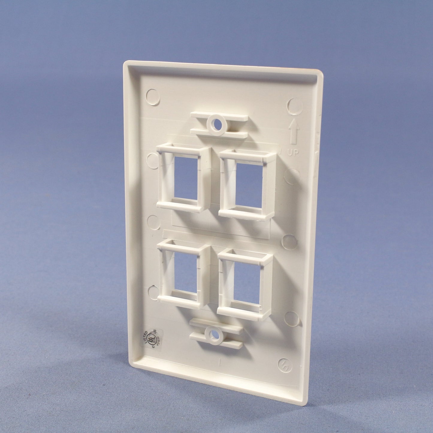 Cooper 5540W-MSP White 1-Gang 4-Port Nylon Wallplate Mid-Size Flush Mount Cover