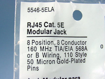 Cooper Lt Almond Cat5e Snap-In Modular Data Jack 110 Style 160MHz RJ45 5546-5ELA