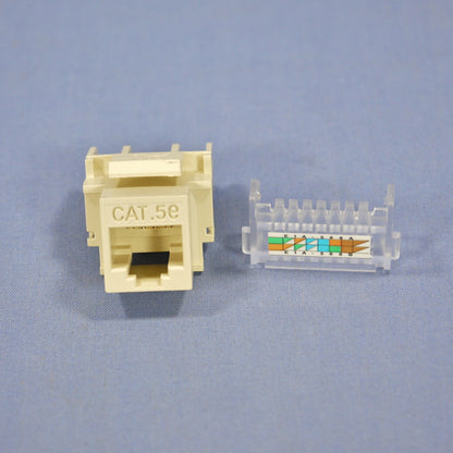 Cooper 5546-5EV Ivory Cat5e Snap-In Modular Data Jack 110 Style 8-Position RJ45