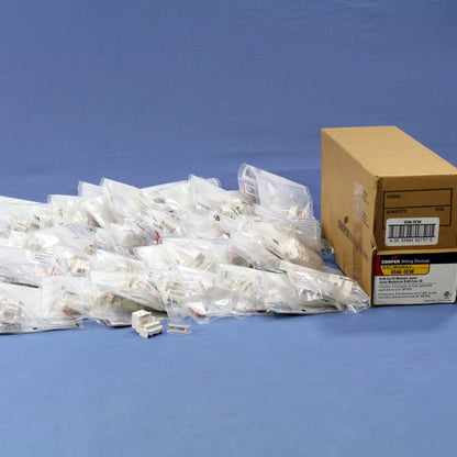 50 Cooper White Cat5e Snap-In Modular Data Jacks 110 Style 160 MHz RJ45 5546-5EW