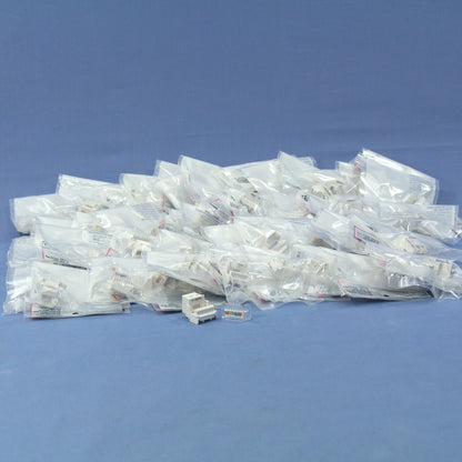 50 Cooper White Cat5e Snap-In Modular Data Jacks 110 Style 160 MHz RJ45 5546-5EW