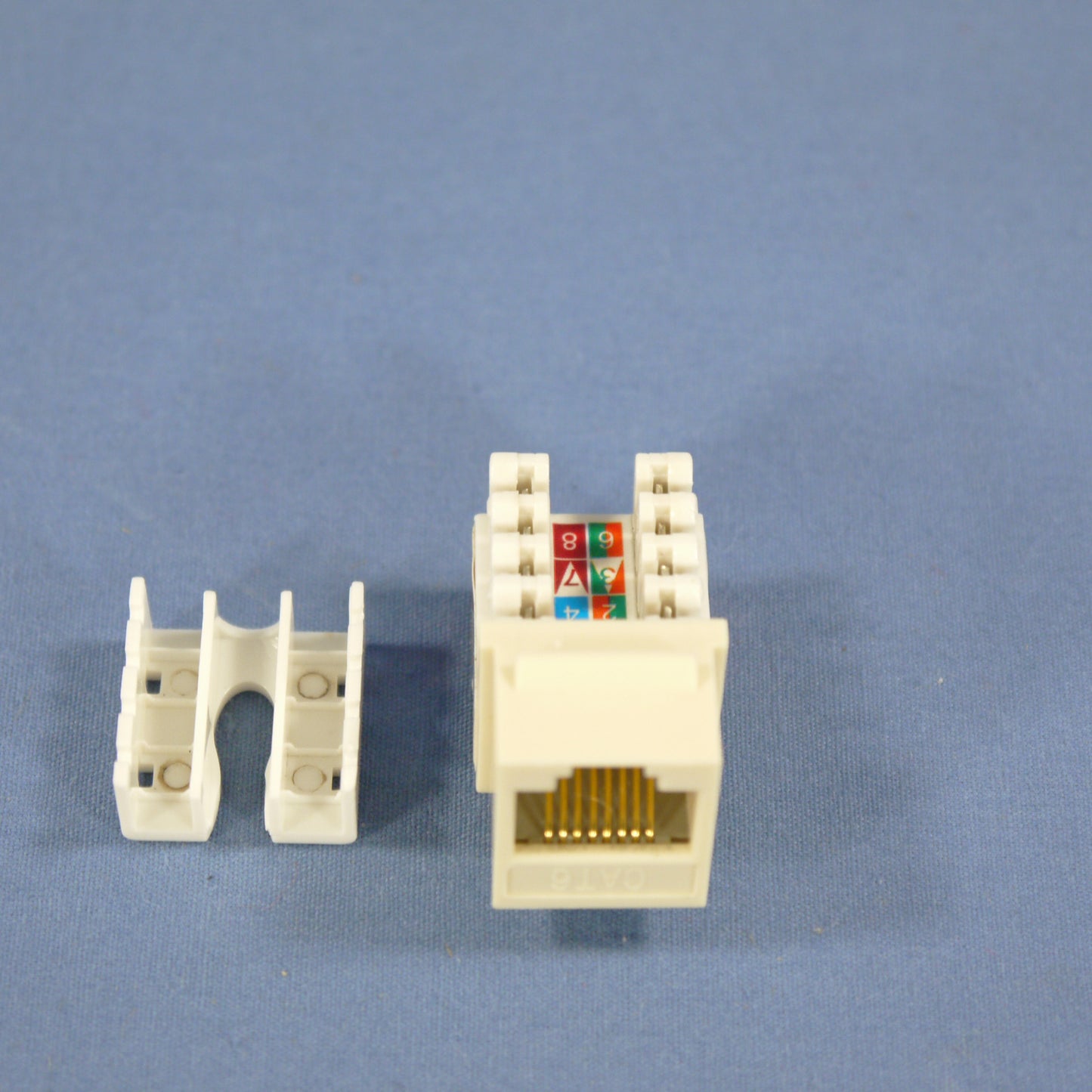 Cooper 5546-6A Almond Cat 6 Snap-In Modular Data Jack 110 Style 8-Position RJ45