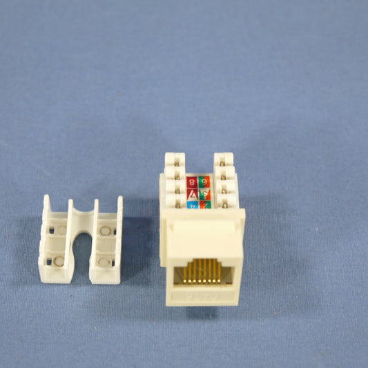 Cooper 5546-6A Almond Cat 6 Snap-In Modular Data Jack 110 Style 8-Position RJ45