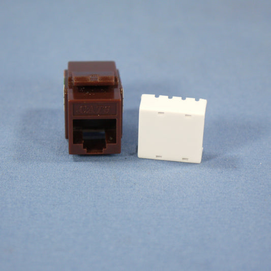 Cooper Brown Cat 6 Snap-In Modular Data Jack 110 Style 8-Position RJ45 5546-6B