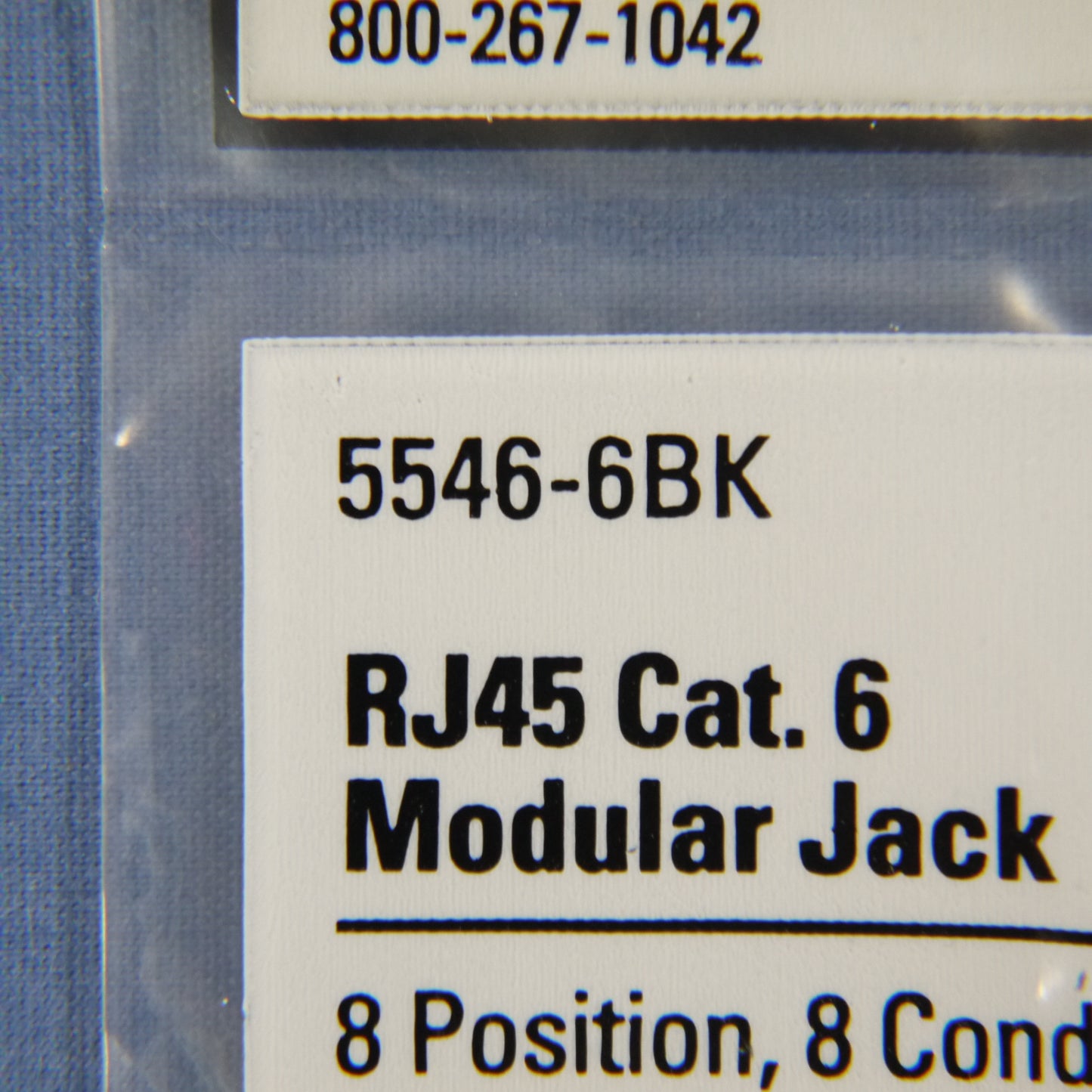 Cooper Black Cat 6 Snap-In Modular Data Jack 110 Style 8-Position RJ45 5546-6BK