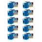 10 Cooper Blue Cat 6 Snap-In Modular Data Jacks 110 Style 8-Position RJ45