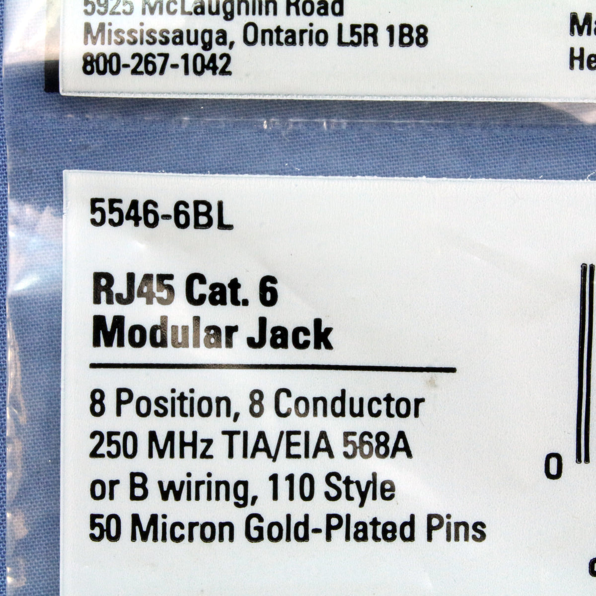 Cooper Blue Cat 6 Snap-In Modular Data Jack 110 Style 8-Position RJ45 5546-6BL