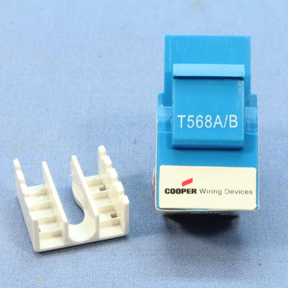 Cooper Blue Cat 6 Snap-In Modular Data Jack 110 Style 8-Position RJ45 5546-6BL
