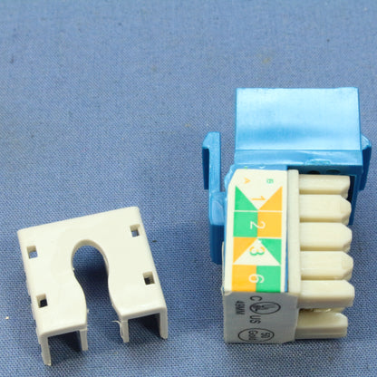 Cooper Blue Cat 6 Snap-In Modular Data Jack 110 Style 8-Position RJ45 5546-6BL