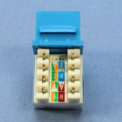 10 Cooper Blue Cat 6 Snap-In Modular Data Jacks 110 Style 8-Position RJ45