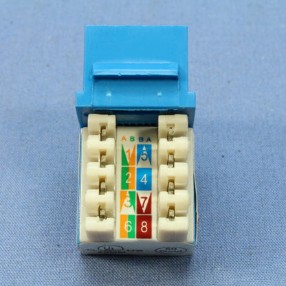 Cooper Blue Cat 6 Snap-In Modular Data Jack 110 Style 8-Position RJ45 5546-6BL