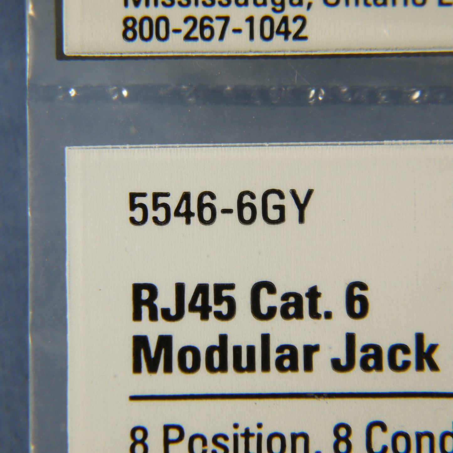 Cooper Gray Cat 6 Snap-In Modular Data Jack 110 Style 8-Position RJ45 5546-6GY