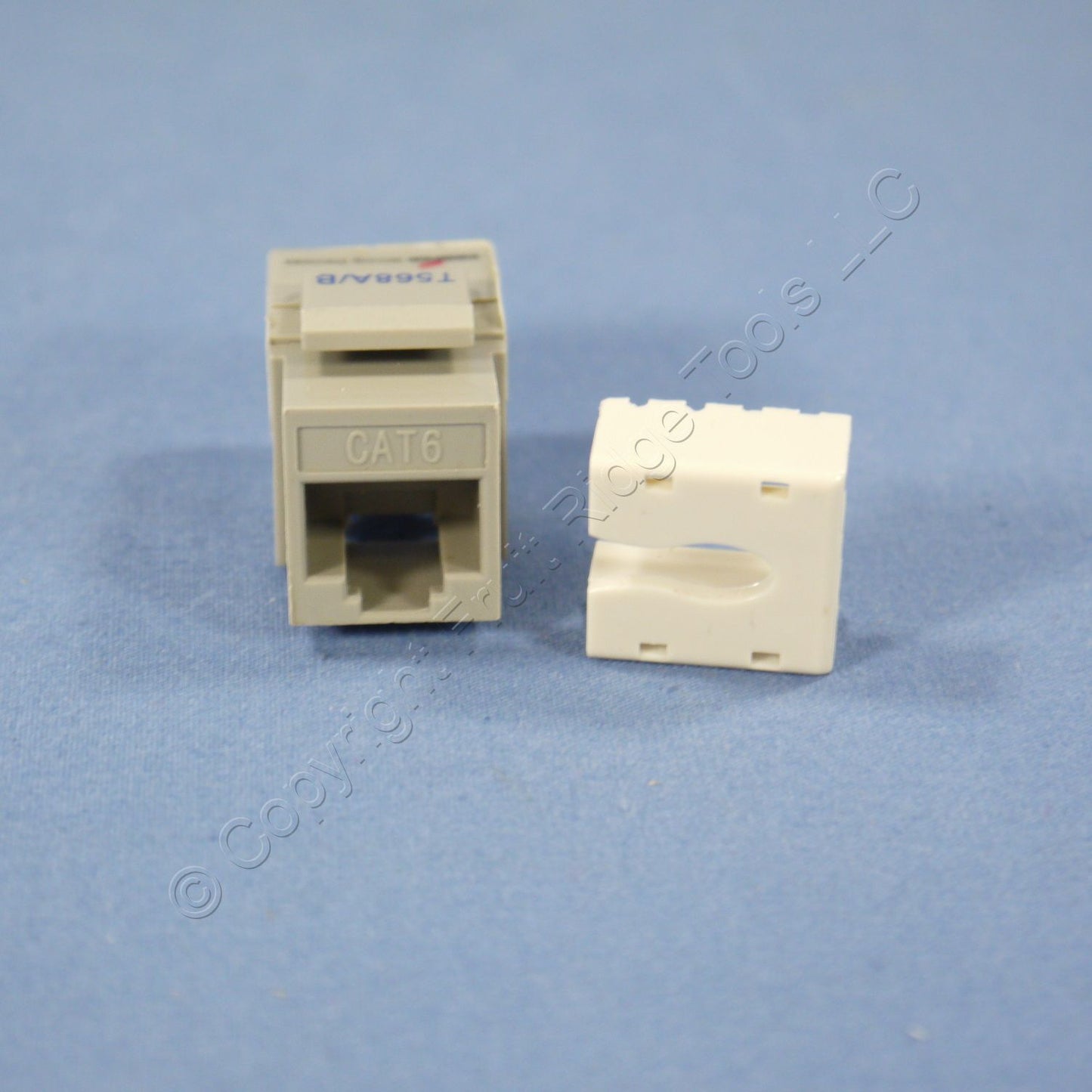Gray Cat 6 Snap-In Modular Data Jack 110 Style 8-Position RJ45 PLUS Wallplate