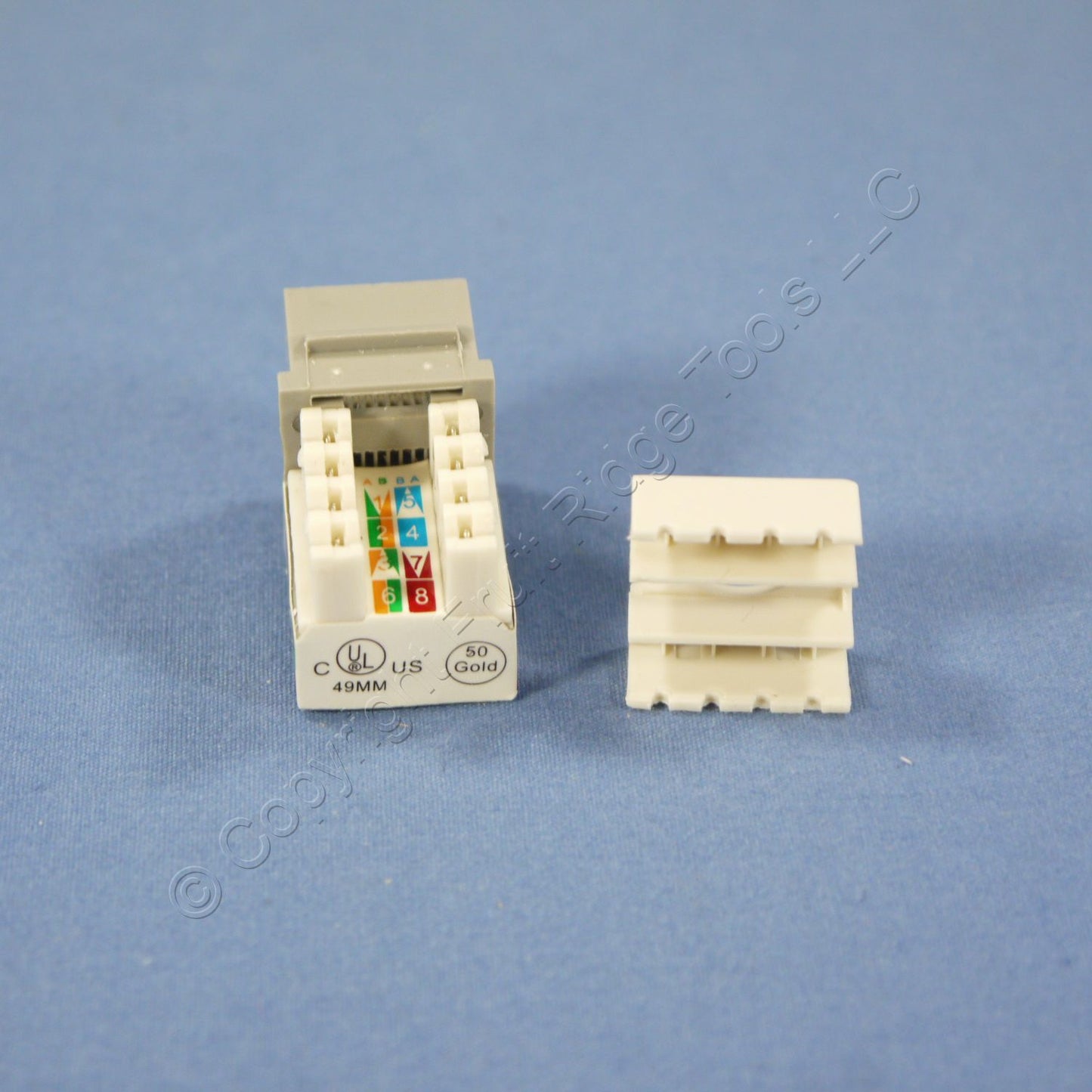 Gray Cat 6 Snap-In Modular Data Jack 110 Style 8-Position RJ45 PLUS Wallplate