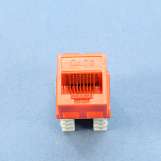 Cooper Orange Cat 6 Snap-In Modular Jack 110 Style 8-Position RJ45/RJ46  5546-6O