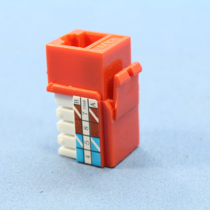 Cooper Orange Cat 6 Snap-In Modular Jack 110 Style 8-Position RJ45/RJ46  5546-6O