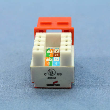 Cooper Orange Cat 6 Snap-In Modular Jack 110 Style 8-Position RJ45/RJ46  5546-6O