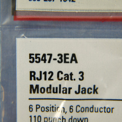Cooper Almond Snap-In Modular Voice Jack 110 Style 6-Position RJ12 5547-3EA