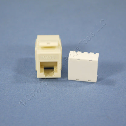 10 Cooper Almond Cat3 Snap-In Modular Voice Jacks 110 Style 6-Position RJ12