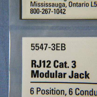 Cooper Brown Cat3 Snap-In Modular Voice Jack 110 Style 6-Position RJ12 5547-3EB