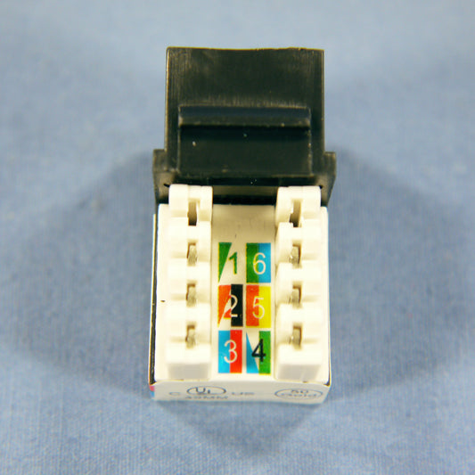 Cooper Black Cat3 Snap-In Modular Voice Jack 110 Style 6-Position RJ12 5547-3EBK