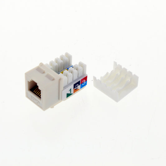 Cooper Light Almond Cat3 Snap-In Modular Voice Jack 110 Style 6-Position RJ12