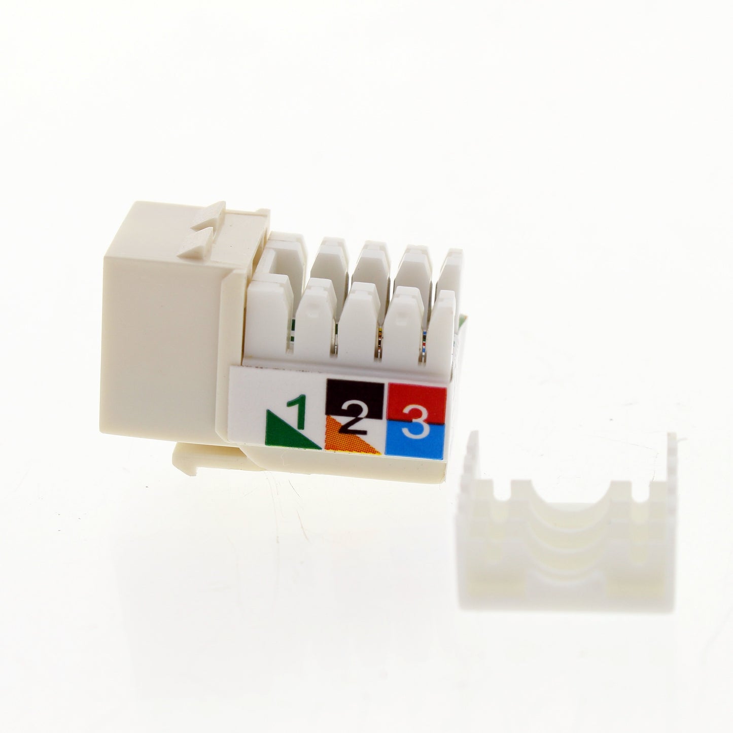 Cooper Light Almond Cat3 Snap-In Modular Voice Jack 110 Style 6-Position RJ12